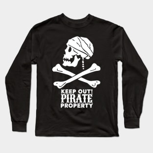 Keep Out! Pirate Property Vintage Skull Long Sleeve T-Shirt